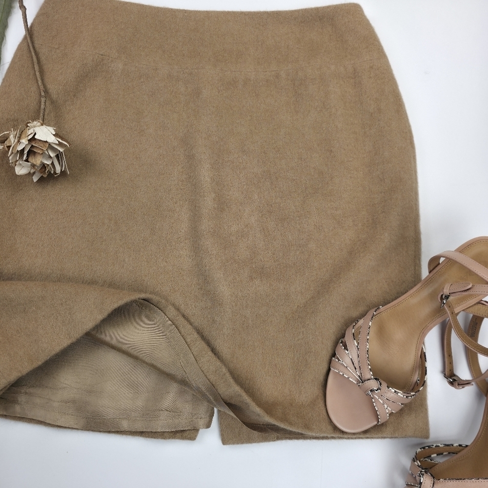 Talbots Camel Hair Elegant Tan Women's Skirt Sz 12 - Picture 3 of 11